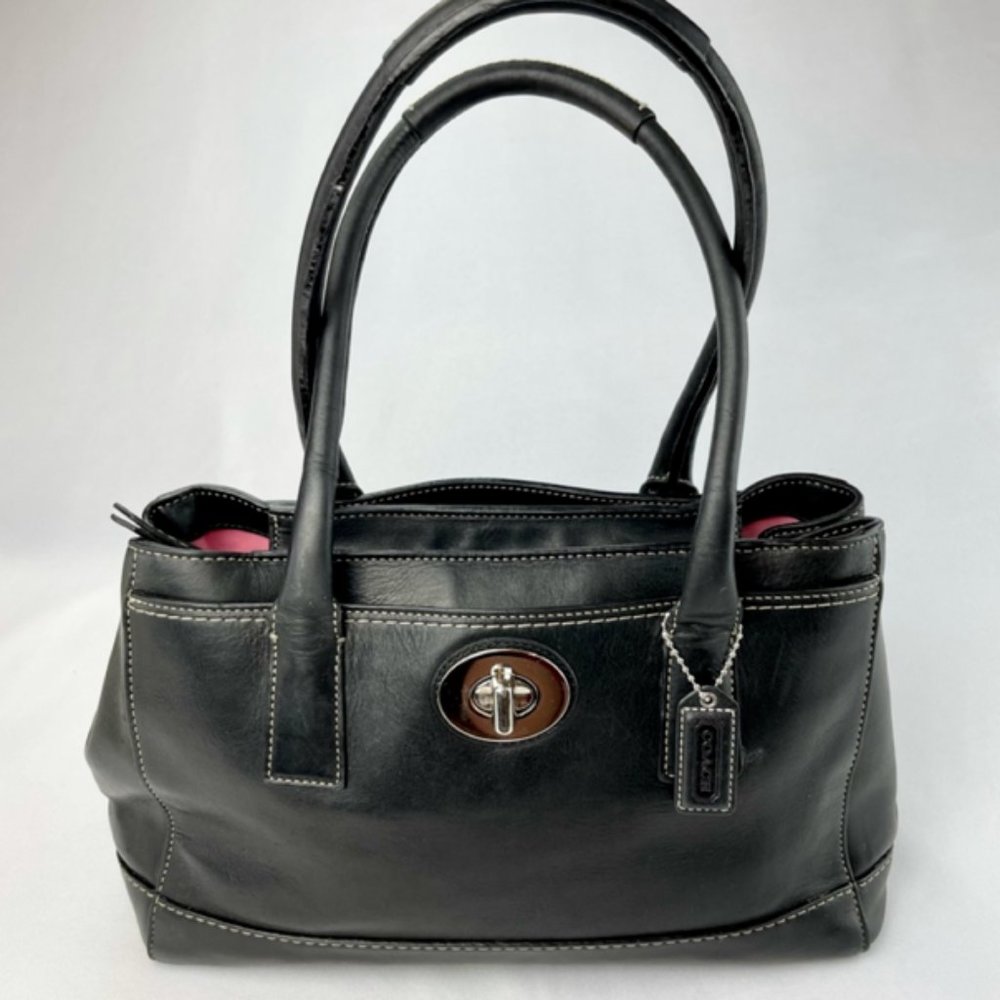 Coach Black Leather Medium Tote
